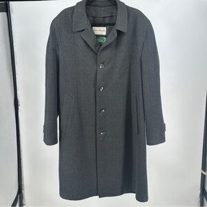 Men's Vintage‎ Gray Glen Plaid Overcoat Wool Coat 42L